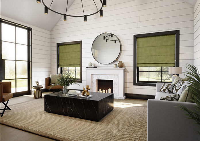 Faux Suede, Olive - Roman Blind - Image 7